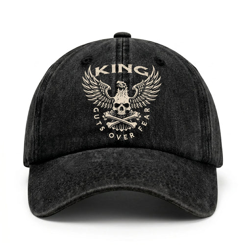 Your Name Guts Over Fear With Eagle And Skull Washed Cap KING 13K1 C75PF