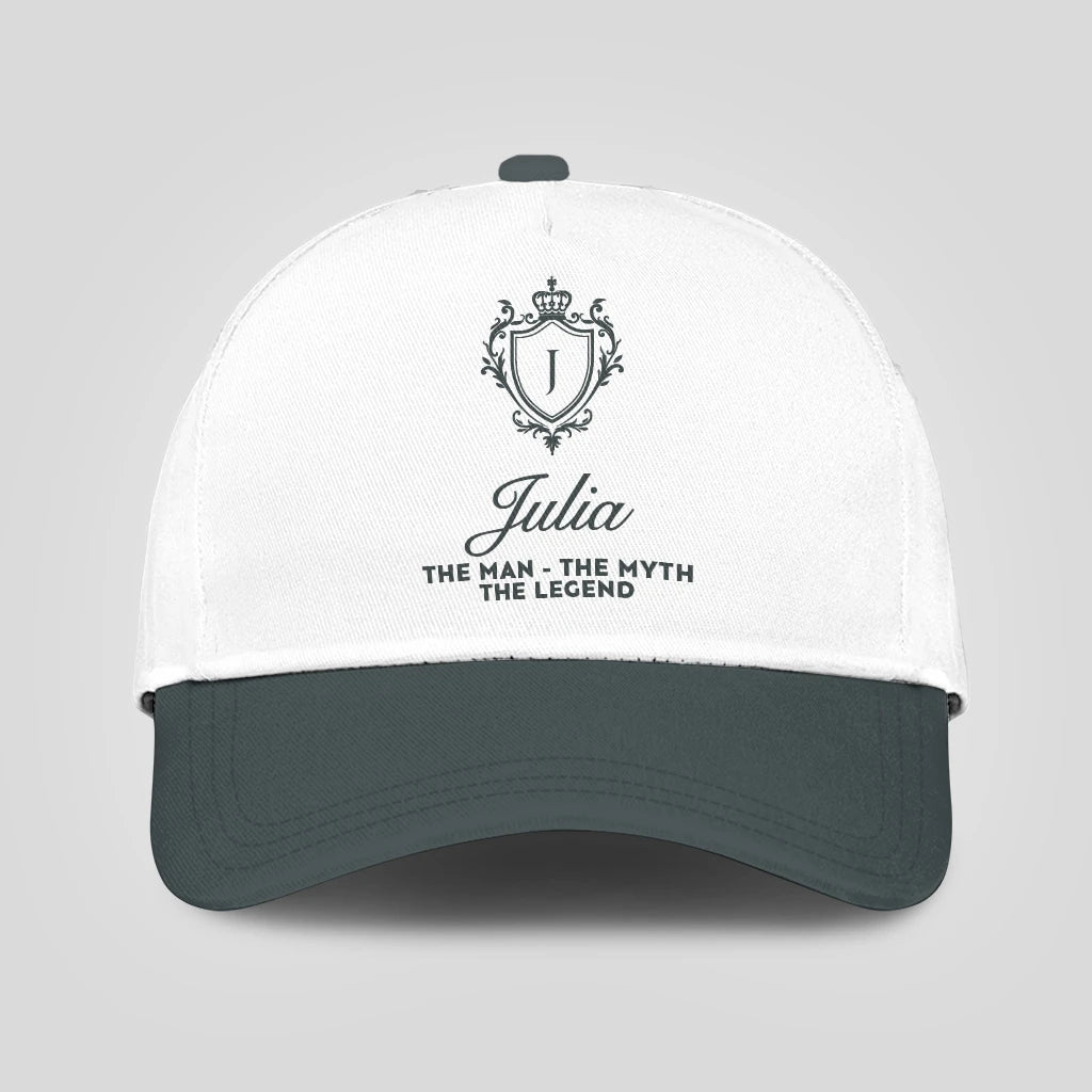 The Man The Myth The Legend Elegant Gray And White Cap JULIA 13K1 C170PF