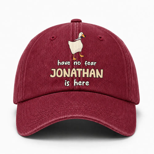 Have No Fear Your Name Is Here Funny Goose Burgundy Washed Cap JONATHAN 13K1 C127PF