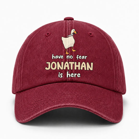 Have No Fear Your Name Is Here Funny Goose Burgundy Washed Cap JONATHAN 13K1 C127PF