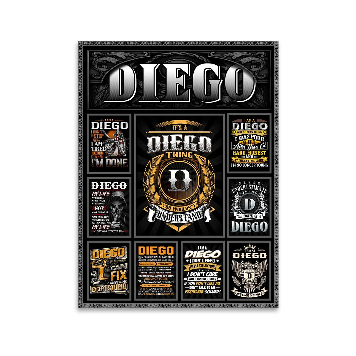 DIEGO Personalized Sponge Floor Mat – Custom Printed Home Decor 13K1-AR2