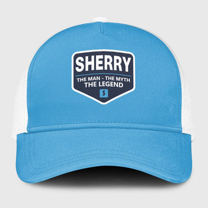 The Man The Myth The Legend Light Blue Mesh Cap SHERRY 13K1 C190PF