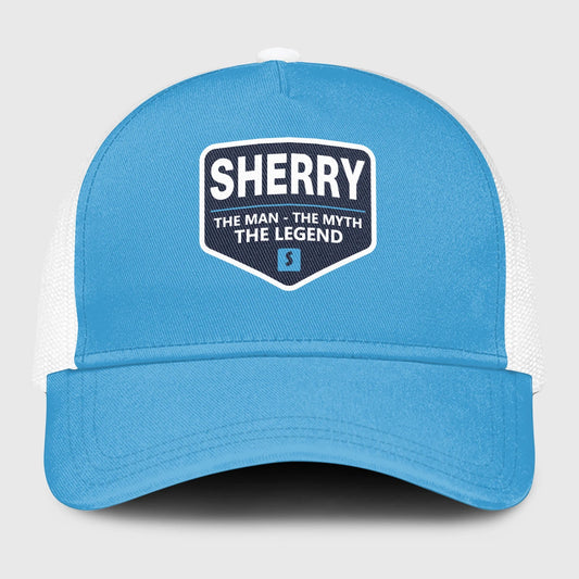 The Man The Myth The Legend Light Blue Mesh Cap SHERRY 13K1 C190PF