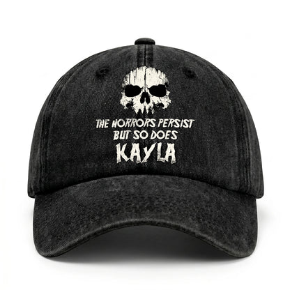 The Horrors Persist But So Does Your Name Cool Skull Washed Cap KAYLA 13K1 C134PF