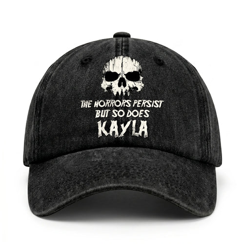 The Horrors Persist But So Does Your Name Cool Skull Washed Cap KAYLA 13K1 C134PF