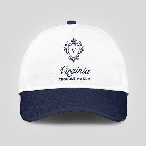 Trouble Maker Funny Blue And White Cap VIRGINIA 13K1 C152PF
