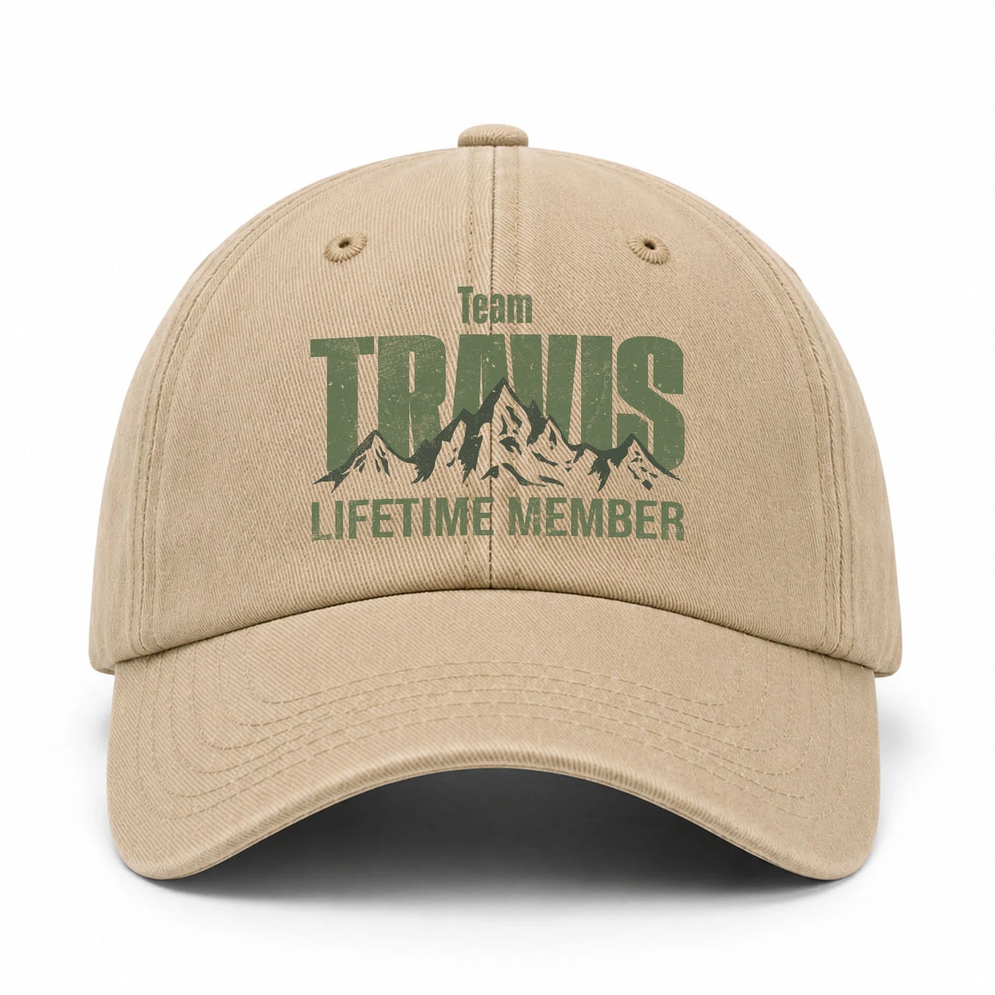 Team Your Name Lifetime Member Mountain Cap TRAVIS 13K1 C58PF