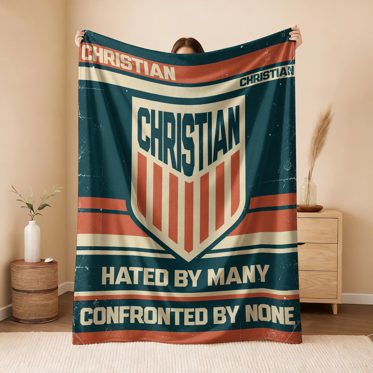 Hated By Many Confronted By None Retro Fleece Blanket CHRISTIAN 13K1 BK58