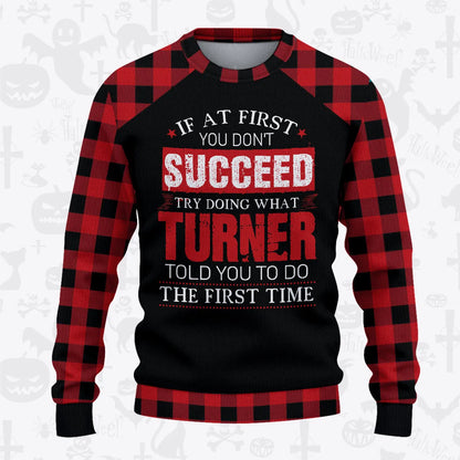TURNER Buffalo Plaid Pajamas Set Sweater & Pants 13K1-EV2