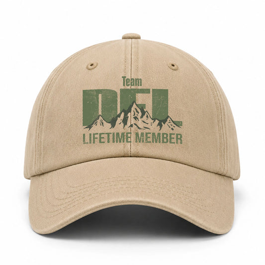 Team Your Name Lifetime Member Mountain Cap DEL 13K1 C58PF