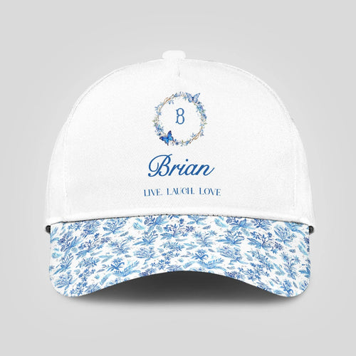 Live Laugh Love Blue Flowers Cap BRIAN 13K1 C50PF