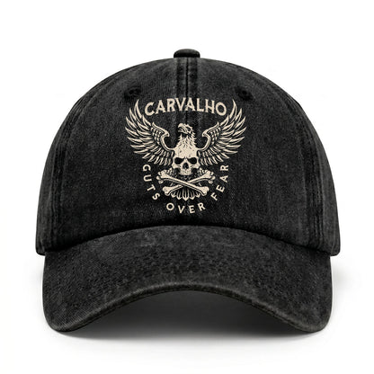 Your Name Guts Over Fear With Eagle And Skull Washed Cap CARVALHO 13K1 C75PF