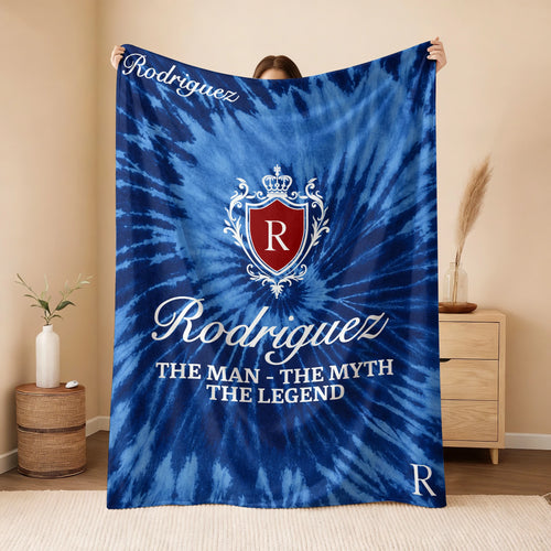 The Man The Myth The Legend Blue Waves Fleece Blanket RODRIGUEZ 13K1 BK11
