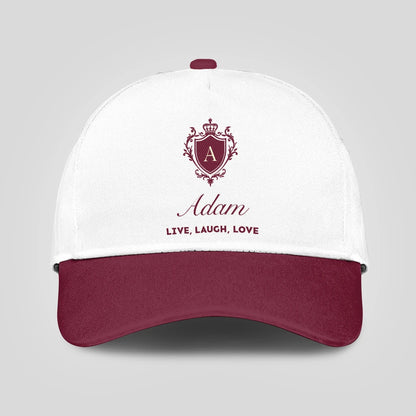 Live Laugh Love Elegant Burgundy And White Cap ADAM 13K1 C88PF