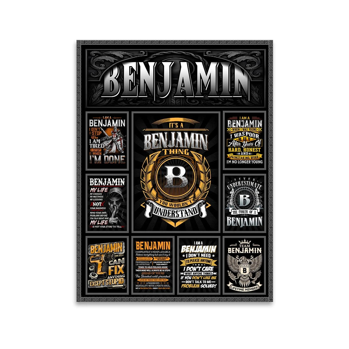 BENJAMIN Personalized Sponge Floor Mat – Custom Printed Home Decor 13K1-AR2