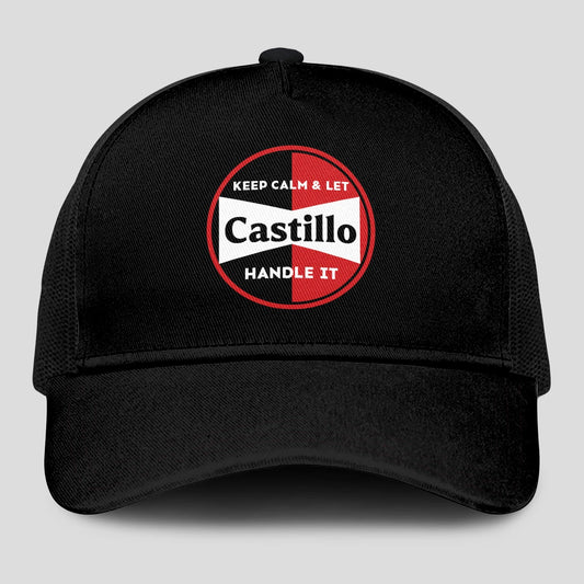Keep Calm & Let Your Name Handle It Black Mesh Cap CASTILLO 13K1 C206PF