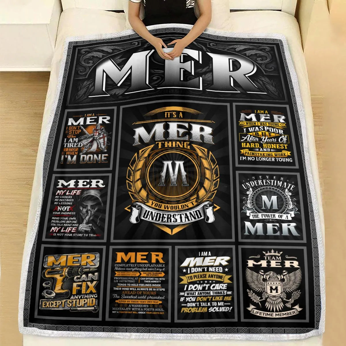 MER Personalized Blanket | Custom Name Cozy Throw Gift 13K3-BK2