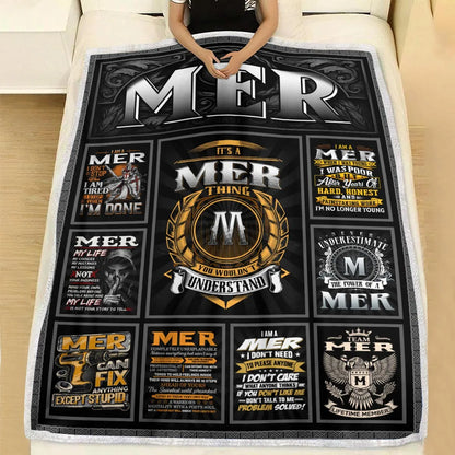 MER Personalized Blanket | Custom Name Cozy Throw Gift 13K3-BK2
