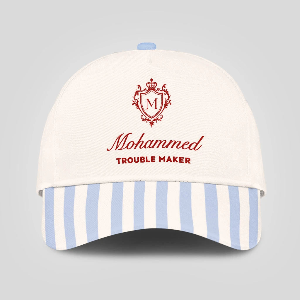 Trouble Maker Stripped Blue Beach Cap MOHAMMED 13K1 C74PF