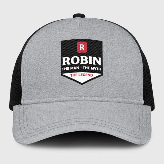 The Man The Myth The Legend Gray Mesh Cap ROBIN 13K1 C189PF