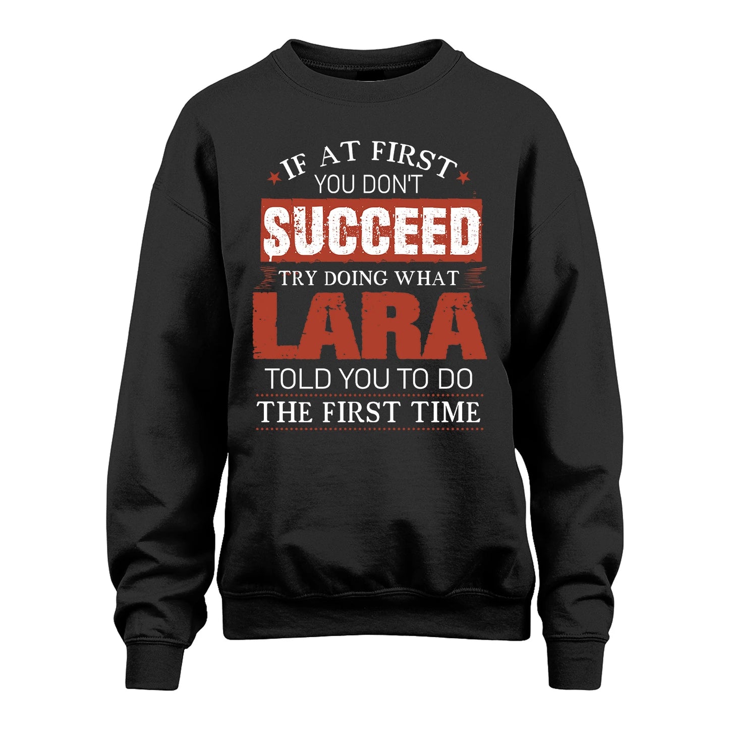 LARA 13K1-82–Personalized Funny Quote Apparel “If At First You Don’t Succeed”
