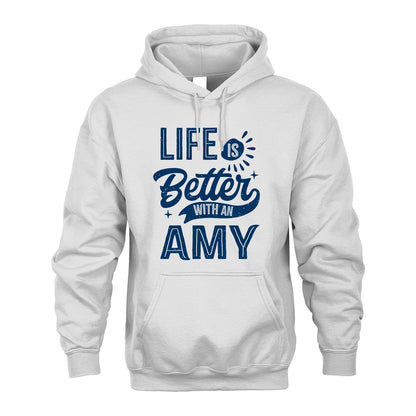 AMY 13K1-116 Personalized Name Quote T-Shirt Life Is Better With Unisex Gift