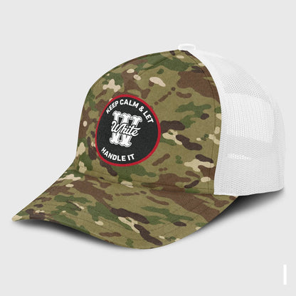 Keep Calm & Let Your Name Handle It Camo Mesh Cap WHITE 13K1 C209PF