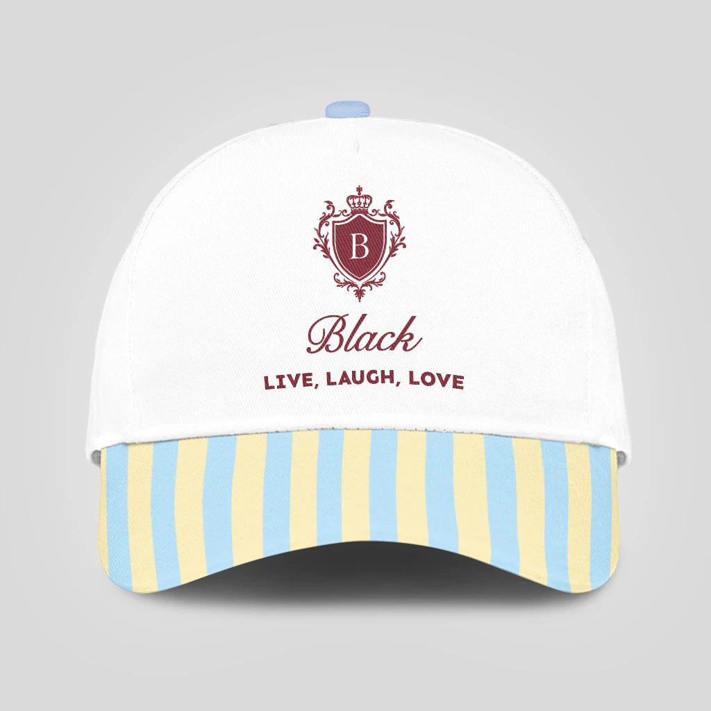 Live Laugh Love Blue And Yellow Luxury Cap BLACK 13K1 C121PF