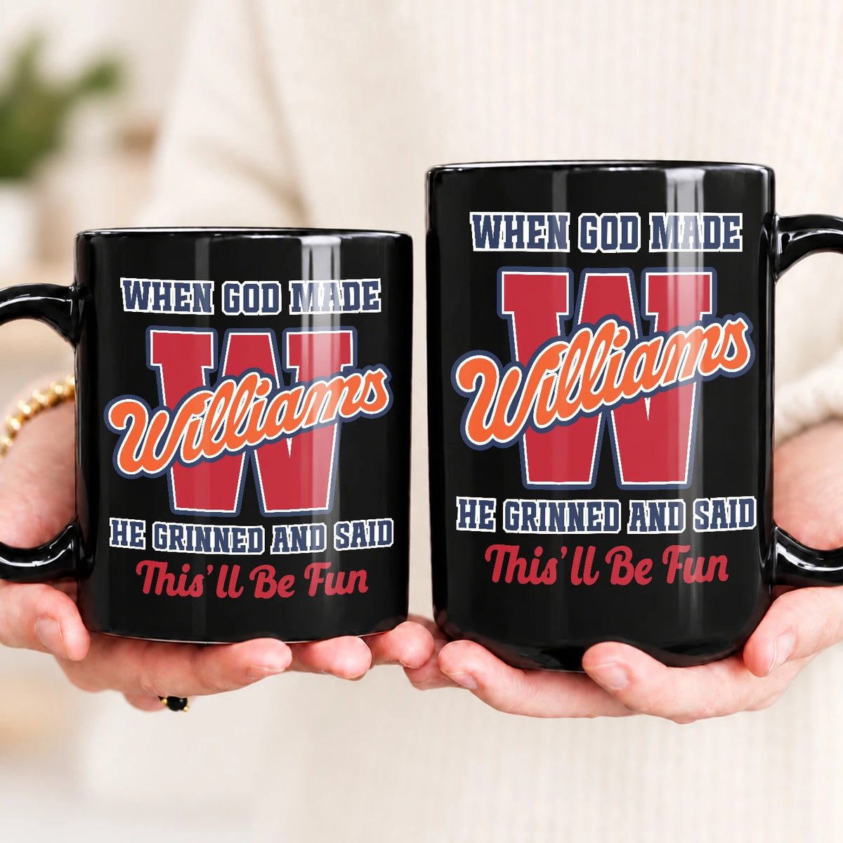 When God Made Your Name Personalized Baseball Mug WILLIAMS 13K1 MG07