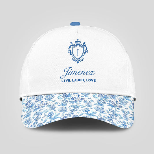 Live Laugh Love Flowers Pattern Cap JIMENEZ 13K1 C109PF