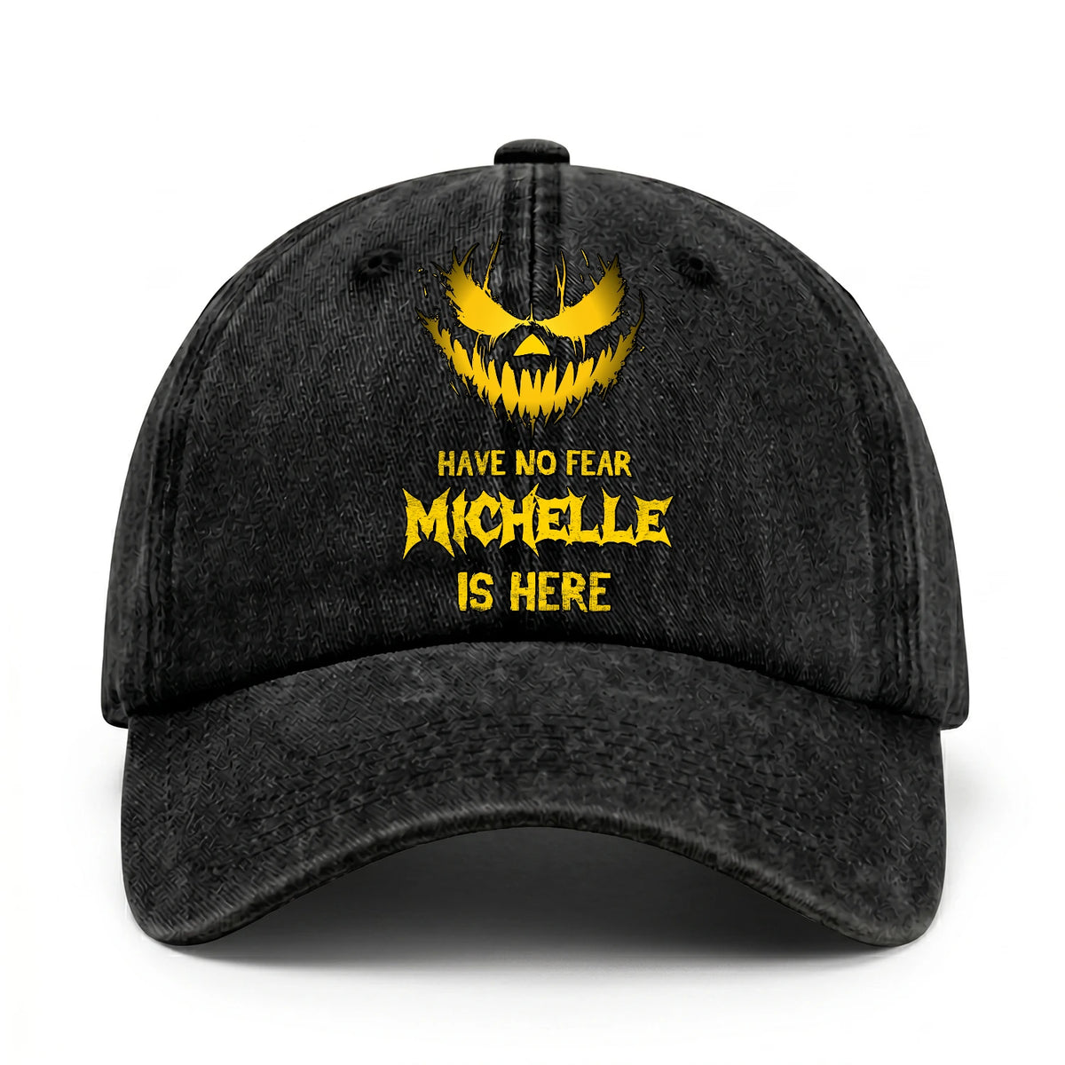 Have No Fear Your Name Is Here Jack O' Lantern Washed Cap MICHELLE 13K1 C135PF