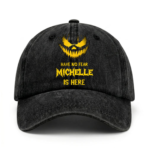 Have No Fear Your Name Is Here Jack O' Lantern Washed Cap MICHELLE 13K1 C135PF