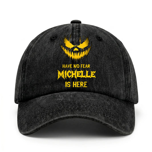 Have No Fear Your Name Is Here Jack O' Lantern Washed Cap MICHELLE 13K1 C135PF