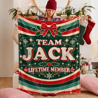 Team Your Name Lifetime Member Christmas Fleece Blanket JACK 13K1 BK52