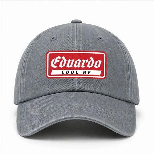 Your Name Cool Af Red Logo Funny Washed Cap EDUARDO 13K1 C79PF