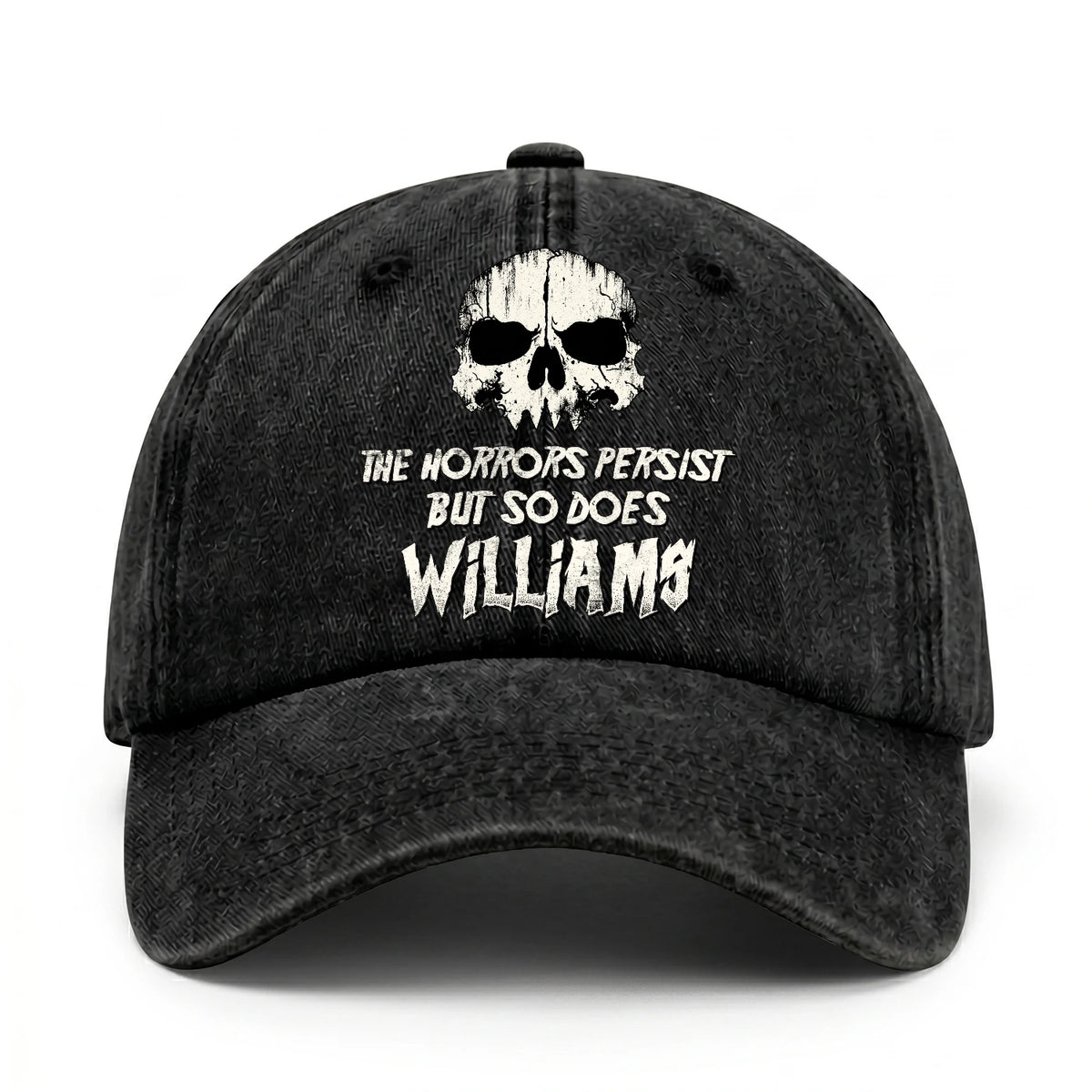 The Horrors Persist But So Does Your Name Cool Skull Washed Cap WILLIAMS 13K1 C134PF