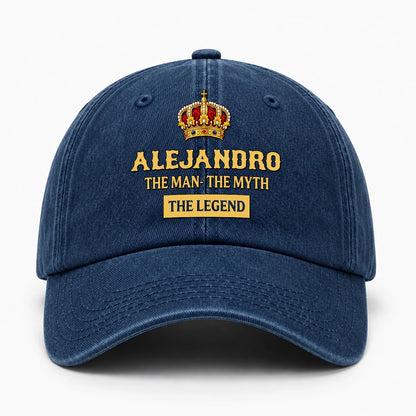 The Man The Myth The Legend King Crown Washed Cap ALEJANDRO 13K1 C146PF