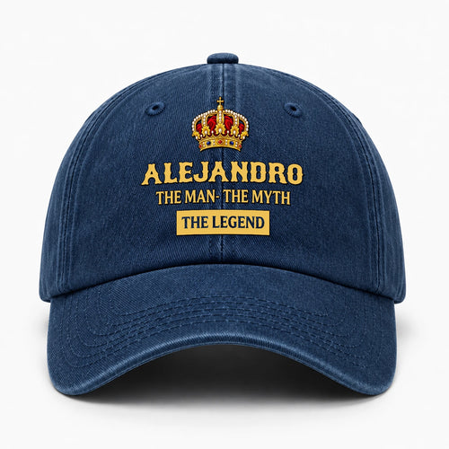 The Man The Myth The Legend King Crown Washed Cap ALEJANDRO 13K1 C146PF
