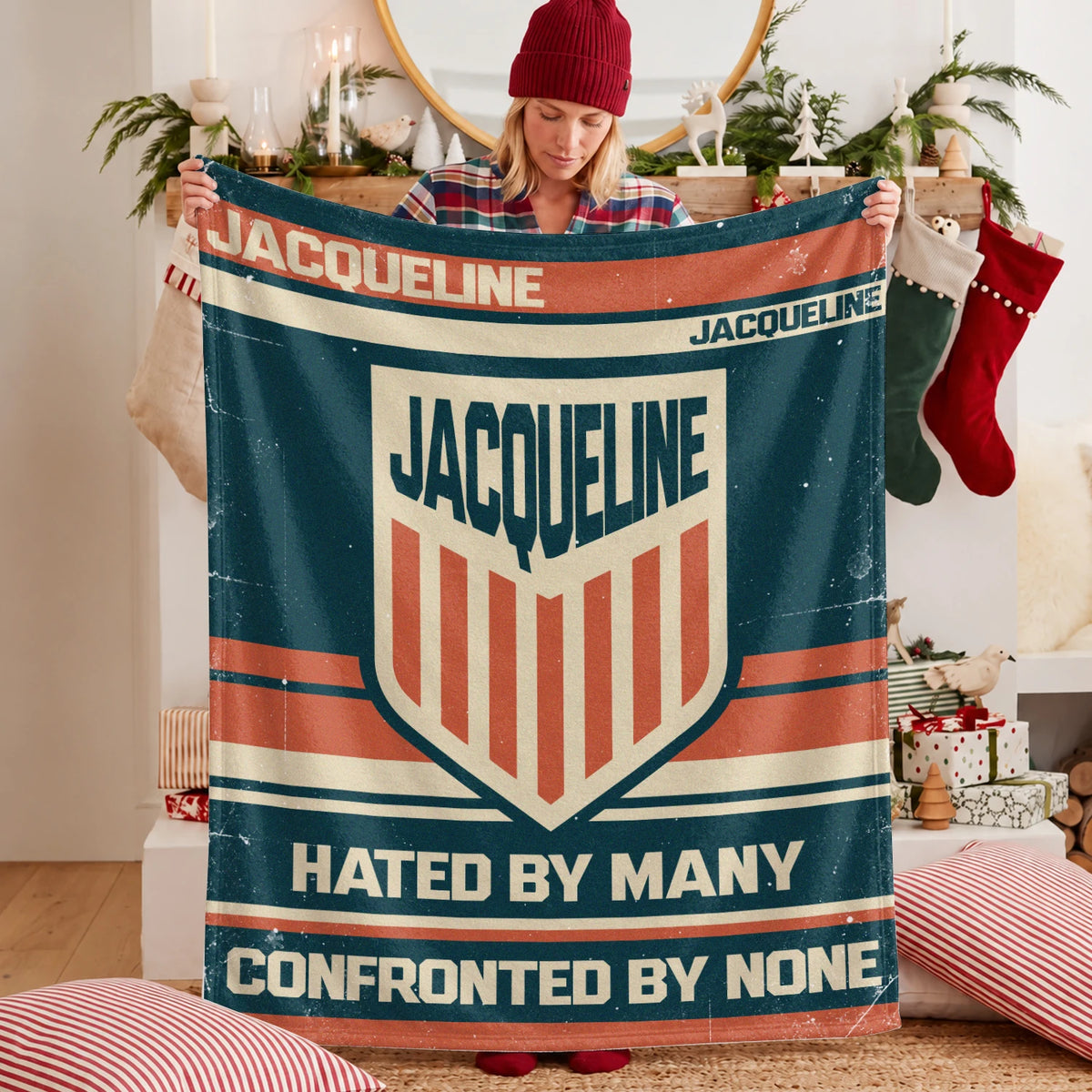 Hated By Many Confronted By None Retro Fleece Blanket JACQUELINE 13K1 BK58