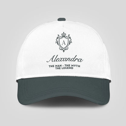 The Man The Myth The Legend Elegant Gray And White Cap ALEXANDRA 13K1 C170PF
