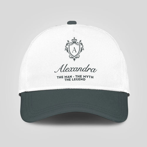 The Man The Myth The Legend Elegant Gray And White Cap ALEXANDRA 13K1 C170PF