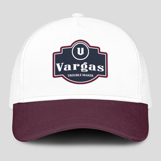 Trouble Maker Burgundy And White Funny Mesh Cap VARGAS 13K1 C201PF