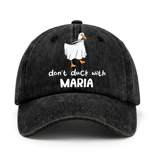 Don't Duck With Your Name Funny Washed Cap MARIA 13K1 C129PF