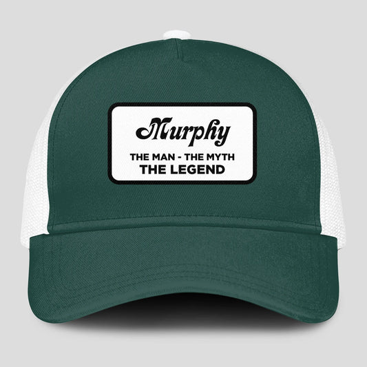The Man The Myth The Legend Green And White Mesh Cap MURPHY 13K1 C198PF