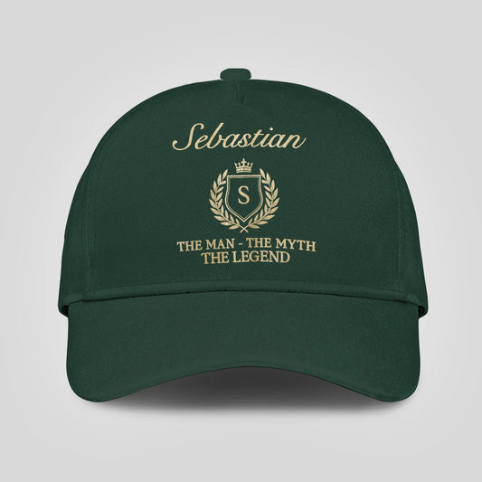 The Man The Myth The Legend Crest Forest Green Cap SEBASTIAN 13K1 C159PF
