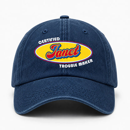 Certified Your Name Trouble Maker Washed Cap JANET 13K1 C73PF