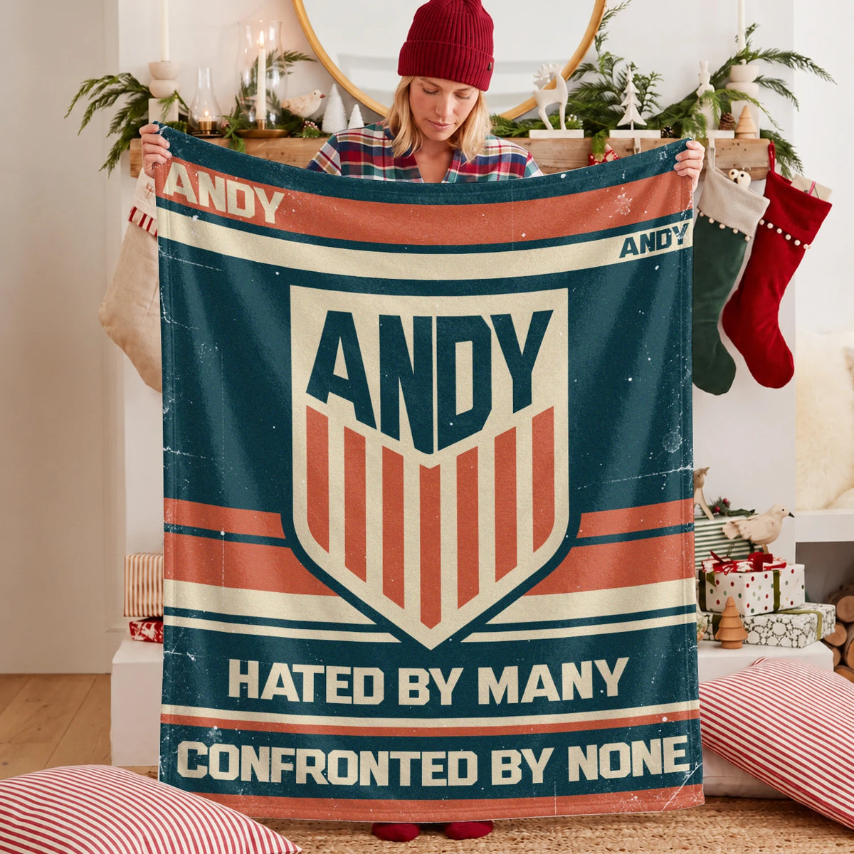 Hated By Many Confronted By None Retro Fleece Blanket ANDY 13K1 BK58