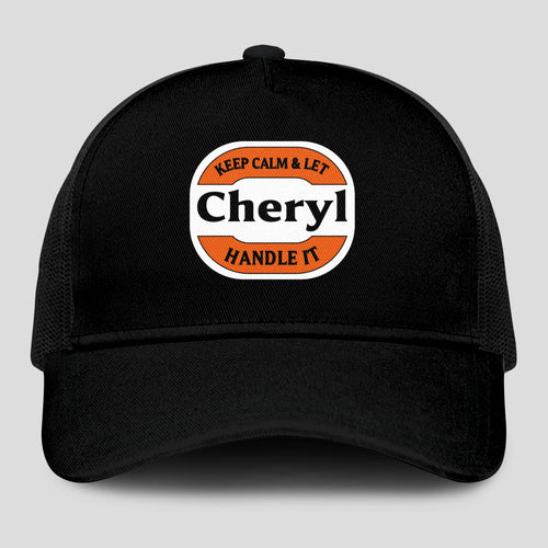 Keep Calm & Let Your Name Handle It Black Mesh Cap CHERYL 13K1 C199PF