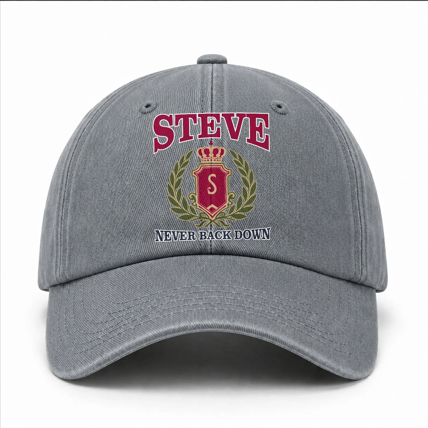Your Name Never Back Down Royal Washed Cap STEVE 13K1 C77PF