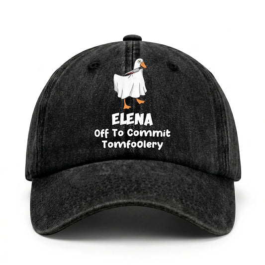 Off To Commit Tomfoolery Funny Goose Washed Cap ELENA 13K1 C131PF